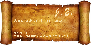 Janecskai Eligiusz névjegykártya